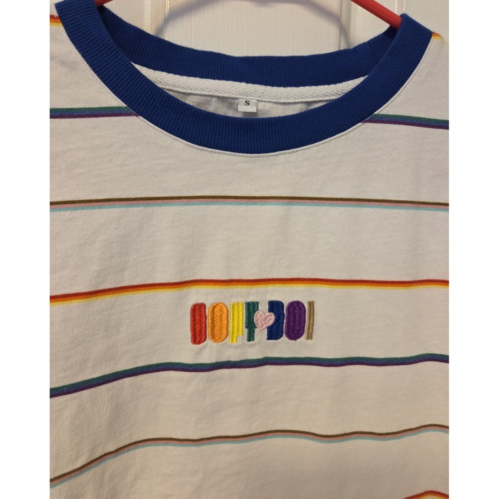 Soft Boi Striped Pride Long sleeve T-Shirt Rainbow‎ Stripes LGBTQA